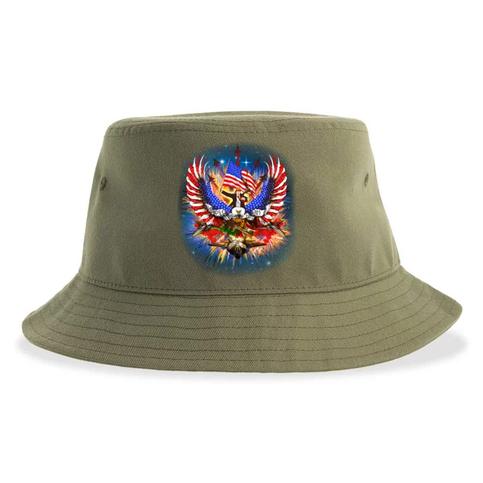 Donald Trump Riding Eagle Next Us President 2024 Epic Battle Gift Sustainable Bucket Hat