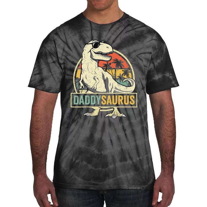 Daddysaurus T Rex Dinosaur Daddy Saurus Family Matching Tie-Dye T-Shirt