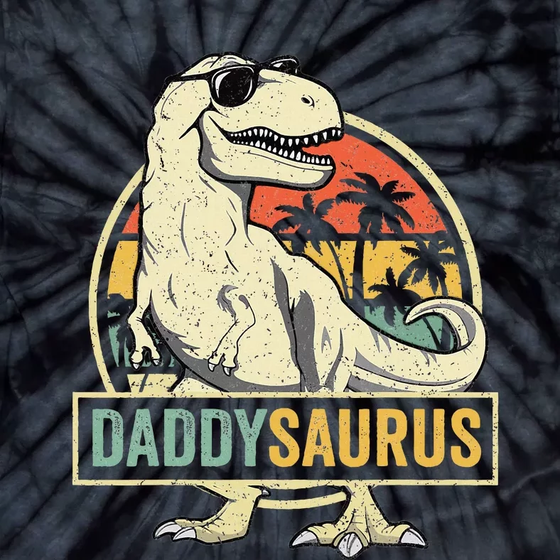 Daddysaurus T Rex Dinosaur Daddy Saurus Family Matching Tie-Dye T-Shirt