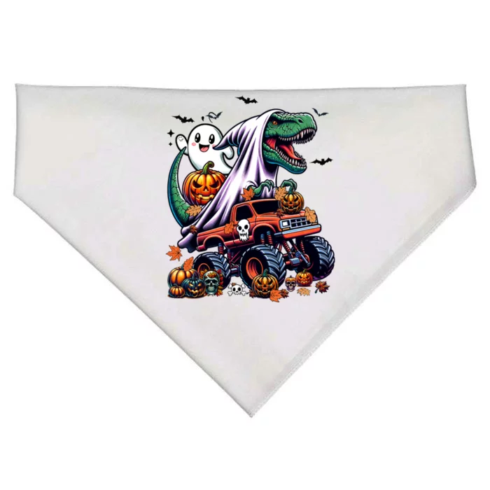 Dinosaur T Rex Ghost Riding Monster Trucks Pumpkin Halloween USA-Made Doggie Bandana