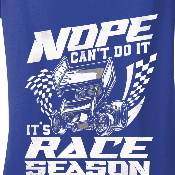 Dirt Track Racing Race Sprint Car Women's V-Neck T-Shirt