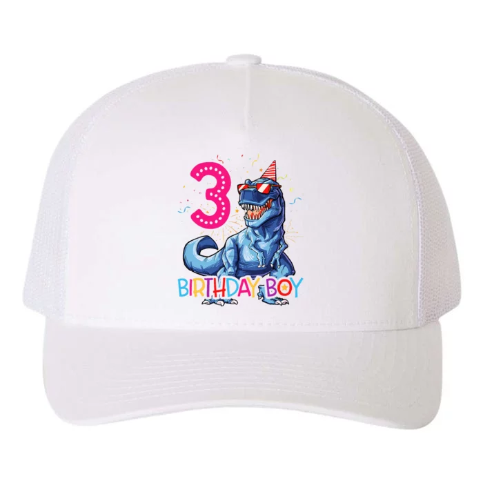 Dinosaur T Rex 3 Year Old 3rd Birthday Yupoong Adult 5-Panel Trucker Hat