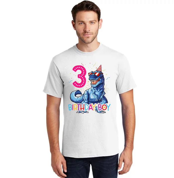 Dinosaur T Rex 3 Year Old 3rd Birthday Tall T-Shirt