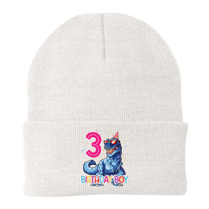 Dinosaur T Rex 3 Year Old 3rd Birthday Knit Cap Winter Beanie