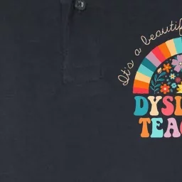 Dyslexia Teacher Retro Dyslexia Sped Therapist Rainbow Softstyle Adult Sport Polo