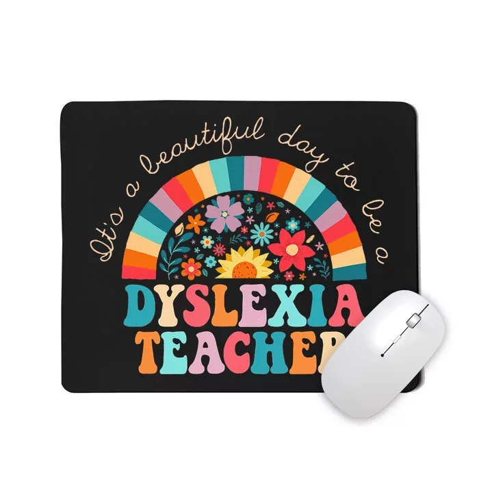 Dyslexia Teacher Retro Dyslexia Sped Therapist Rainbow Mousepad