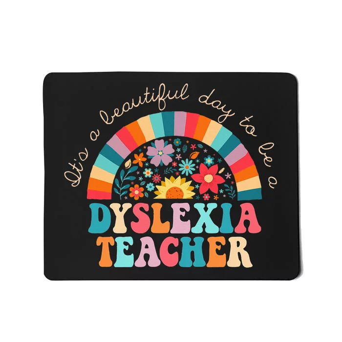 Dyslexia Teacher Retro Dyslexia Sped Therapist Rainbow Mousepad