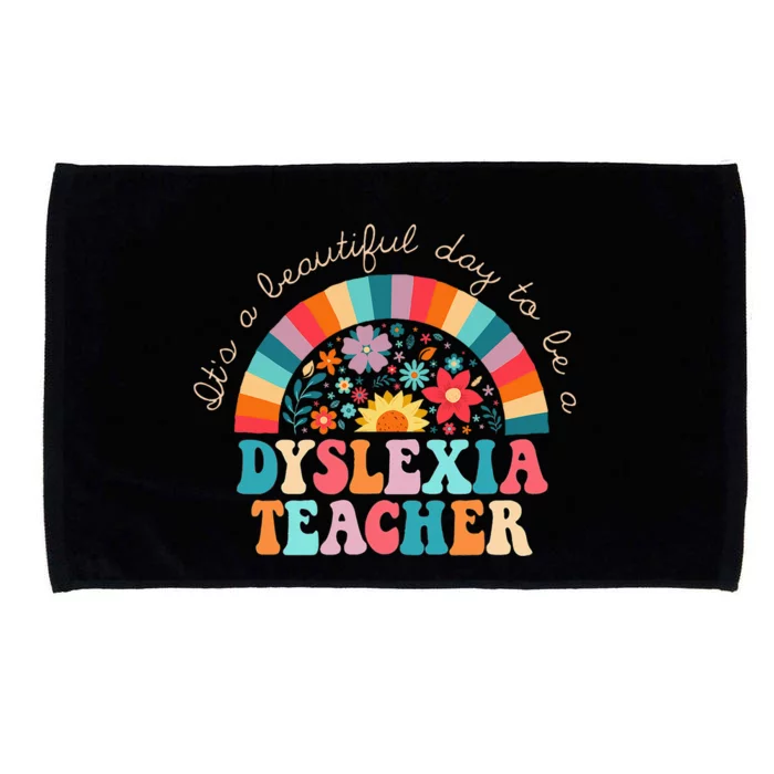 Dyslexia Teacher Retro Dyslexia Sped Therapist Rainbow Microfiber Hand Towel