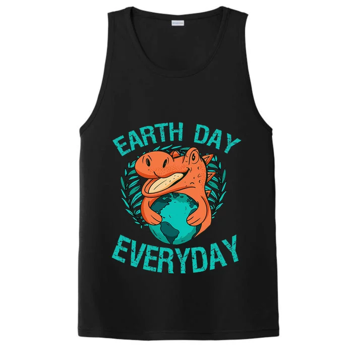 Dinosaur T Rex Earth Day Everyday Environment Ecology Save Performance Tank