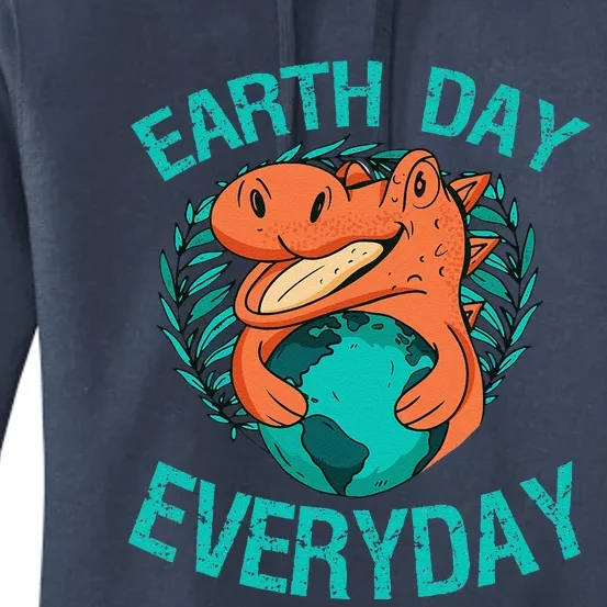 Dinosaur T Rex Earth Day Everyday Environment Ecology Save Women's Pullover Hoodie