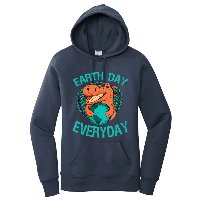 Dinosaur T Rex Earth Day Everyday Environment Ecology Save Women's Pullover Hoodie