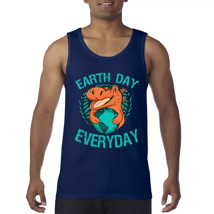 Dinosaur T Rex Earth Day Everyday Environment Ecology Save Tank Top