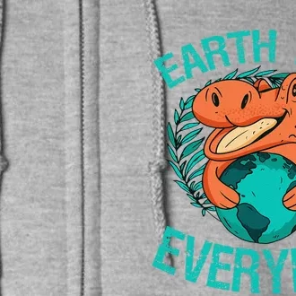 Dinosaur T Rex Earth Day Everyday Environment Ecology Save Full Zip Hoodie