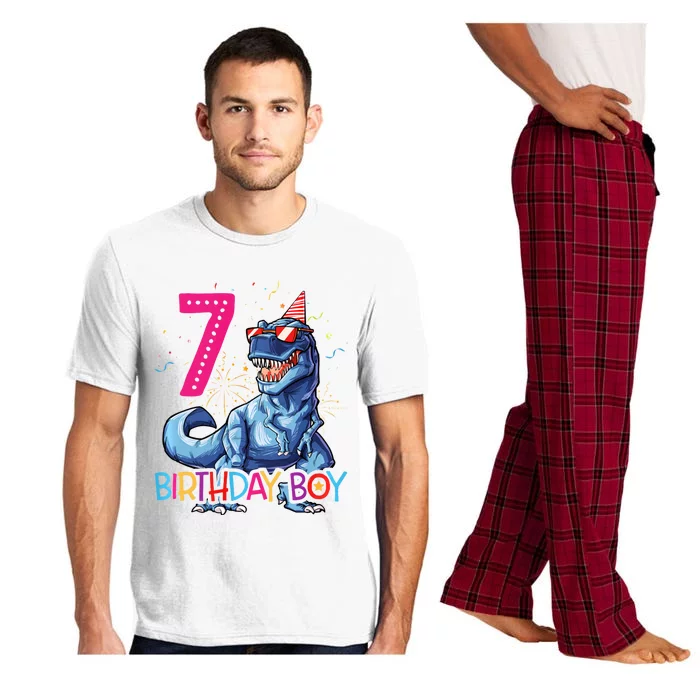 Dinosaur T Rex 7 Year Old 7th Birthday Pajama Set