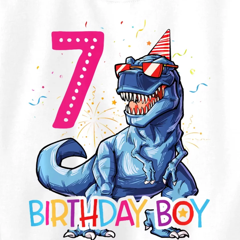 Dinosaur T Rex 7 Year Old 7th Birthday Kids Sweatshirt