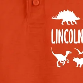 Dinosaur T Rex Dino Lincoln Lincolnsaurus Name Cool Gift Dry Zone Grid Performance Polo