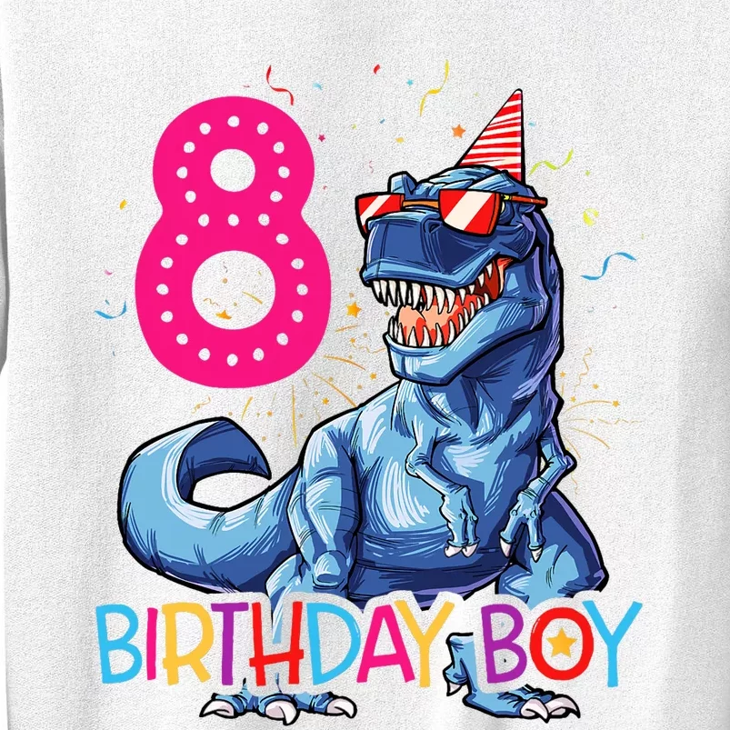 Dinosaur T Rex 8 Year Old 8th Birthday Sweatshirt