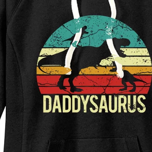 Daddysaurus T Rex Dinosaur Dad Daddy Saurus Family Matching Women's Fleece Hoodie