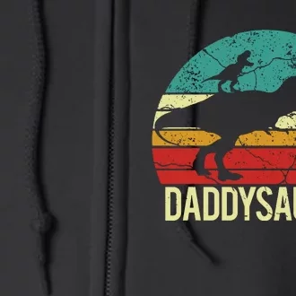 Daddysaurus T Rex Dinosaur Dad Daddy Saurus Family Matching Full Zip Hoodie