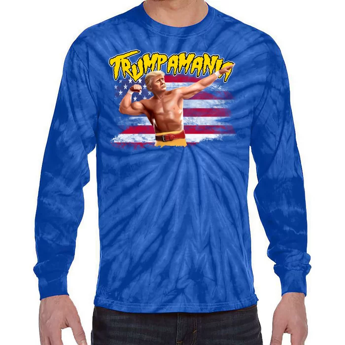 Donald Trump Republican Wrestling Meme Trumpamania Funny Tie-Dye Long Sleeve Shirt