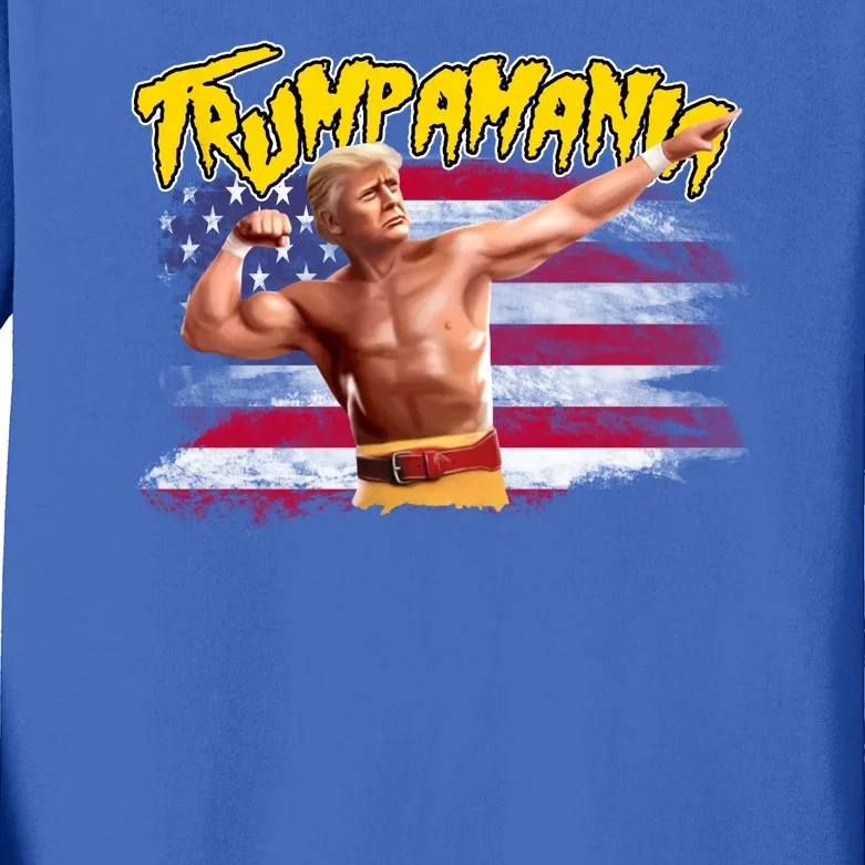 Donald Trump Republican Wrestling Meme Trumpamania Funny Kids Long Sleeve Shirt