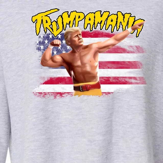 Donald Trump Republican Wrestling Meme Trumpamania Funny Cropped Pullover Crew