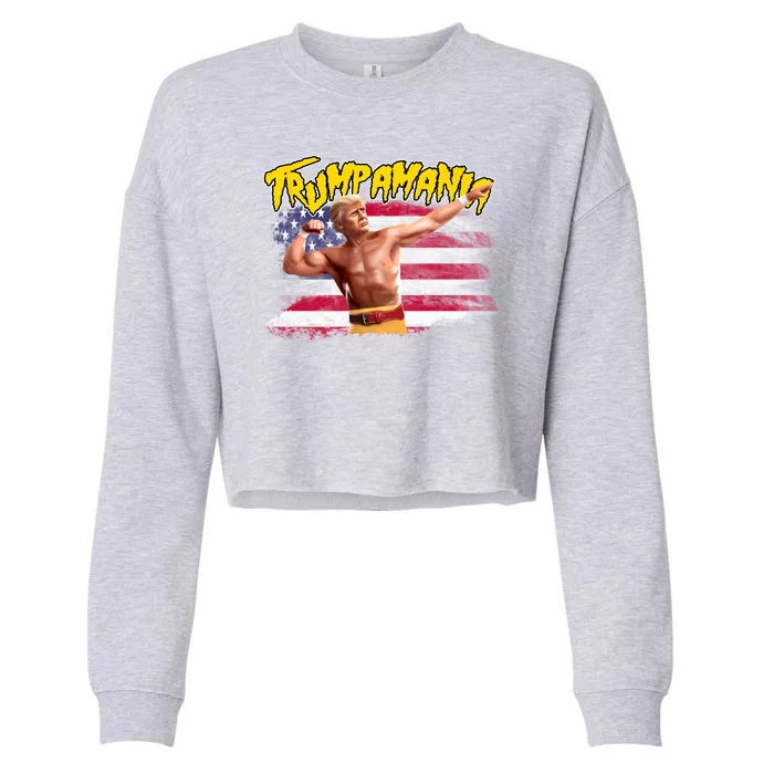 Donald Trump Republican Wrestling Meme Trumpamania Funny Cropped Pullover Crew