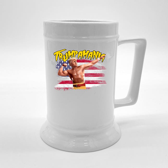 Donald Trump Republican Wrestling Meme Trumpamania Funny Front & Back Beer Stein