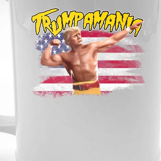 Donald Trump Republican Wrestling Meme Trumpamania Funny Front & Back Beer Stein