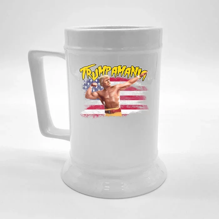 Donald Trump Republican Wrestling Meme Trumpamania Funny Front & Back Beer Stein