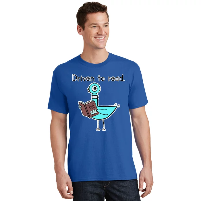 Driven To Read Pigeon Library Reading Books Reader T-Shirt