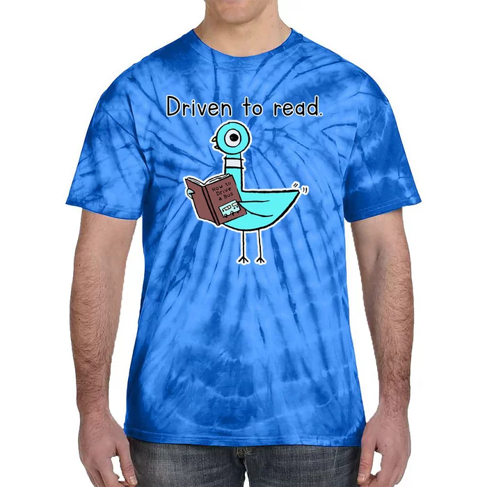 Driven To Read Pigeon Library Reading Books Reader Tie-Dye T-Shirt