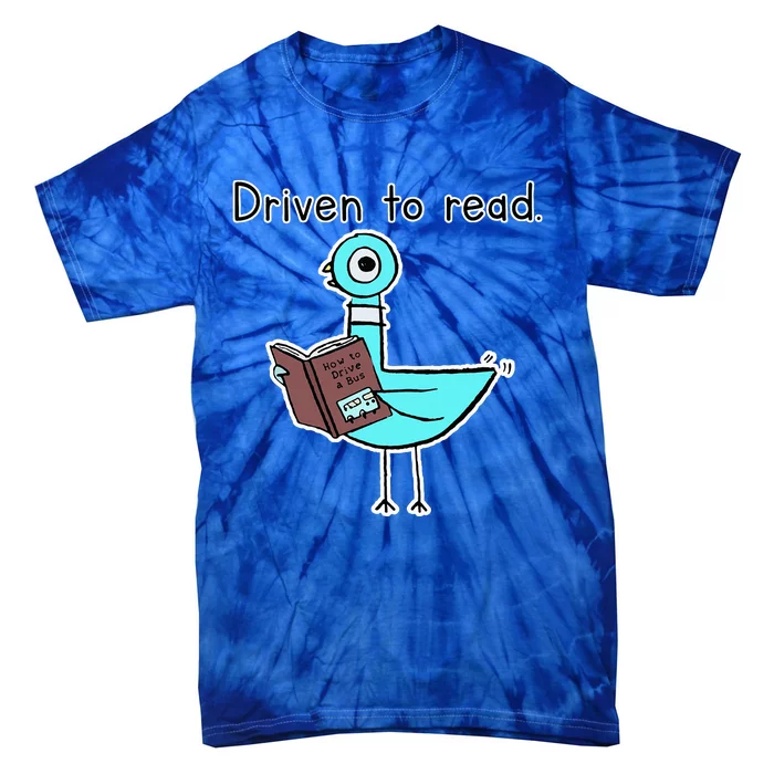 Driven To Read Pigeon Library Reading Books Reader Tie-Dye T-Shirt