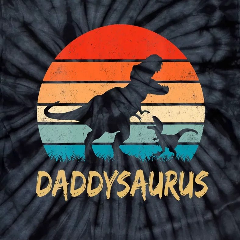 Daddysaurus T Rex Dinosaur Daddy Saurus Family Matching Vneck Tie-Dye T-Shirt