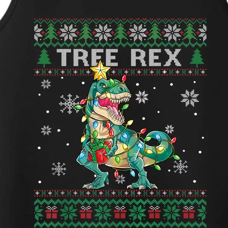 Dinosaur Tree Rex Ugly Christmas Pajamas Sweater Xmas Boys Funny Gift Performance Tank