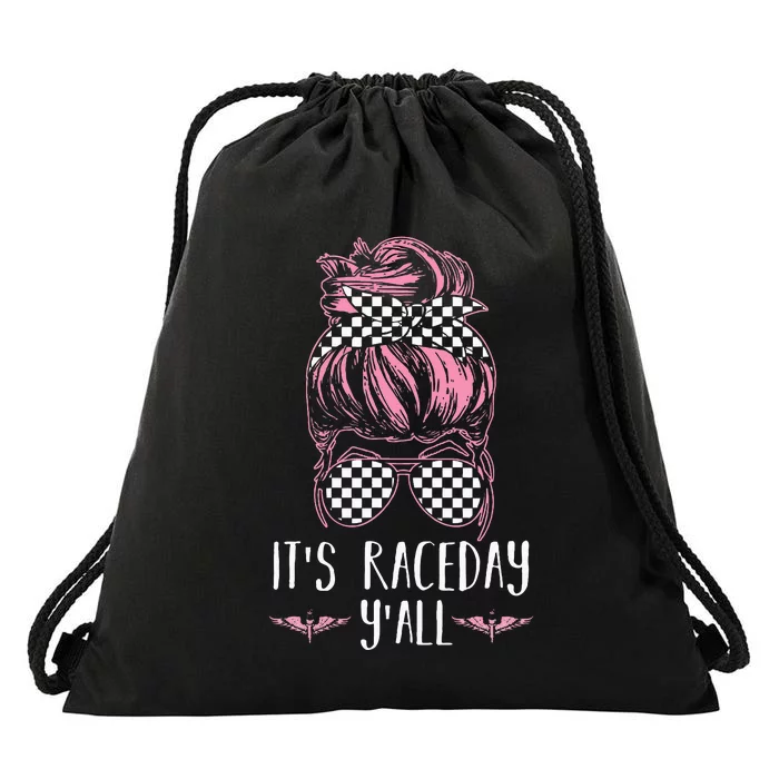 Dirt Track Racing Race ItS Race Day YAll Car Racing Drawstring Bag