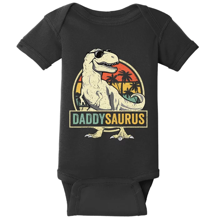 Daddysaurus T Rex Dinosaur Daddy Saurus Fathers Day Gift Dad Baby Bodysuit