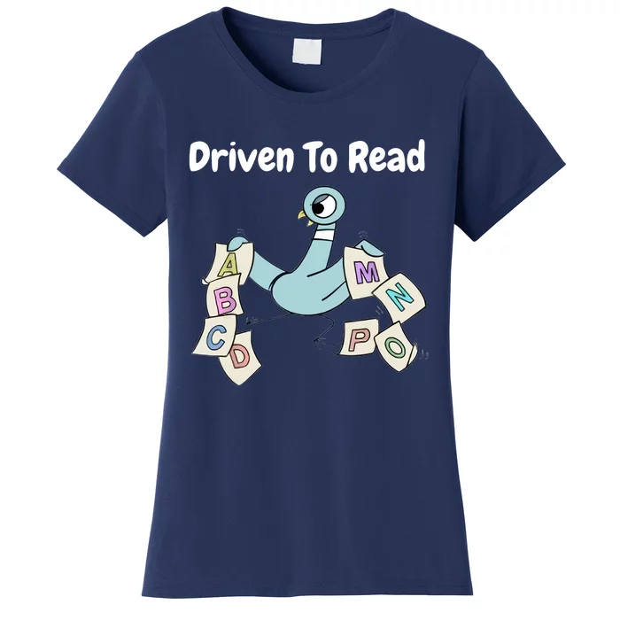 Driven To Read Pigeon Library Reading Books Reader Women's T-Shirt