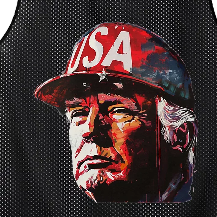 Donald Trump Red Wave Patriot Maga Mesh Reversible Basketball Jersey Tank