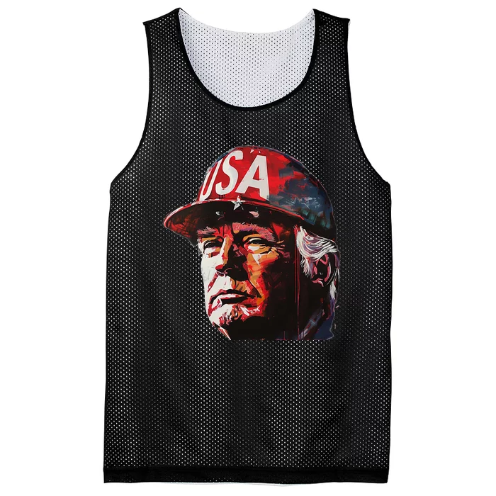 Donald Trump Red Wave Patriot Maga Mesh Reversible Basketball Jersey Tank