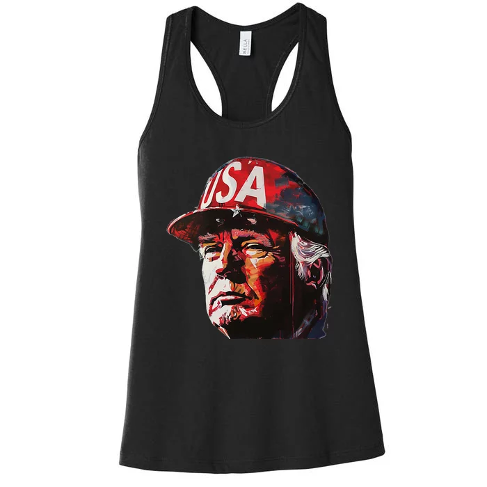 Donald Trump Red Wave Patriot Maga Women's Racerback Tank