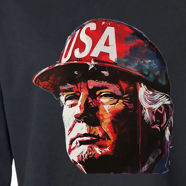 Donald Trump Red Wave Patriot Maga Cropped Pullover Crew