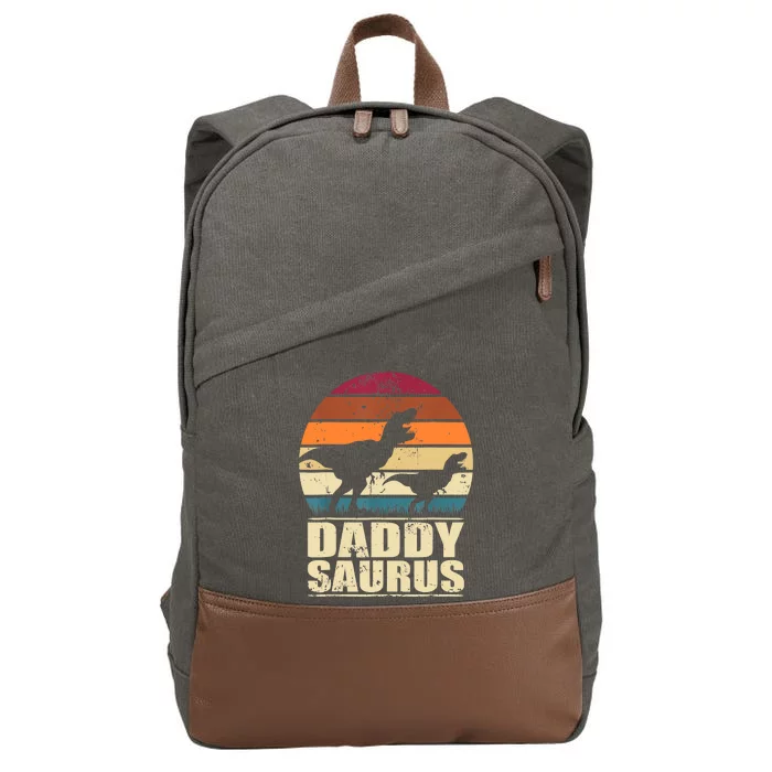 Daddysaurus T Rex Dinosaur Daddy Saurus Family Matching Cotton Canvas Backpack