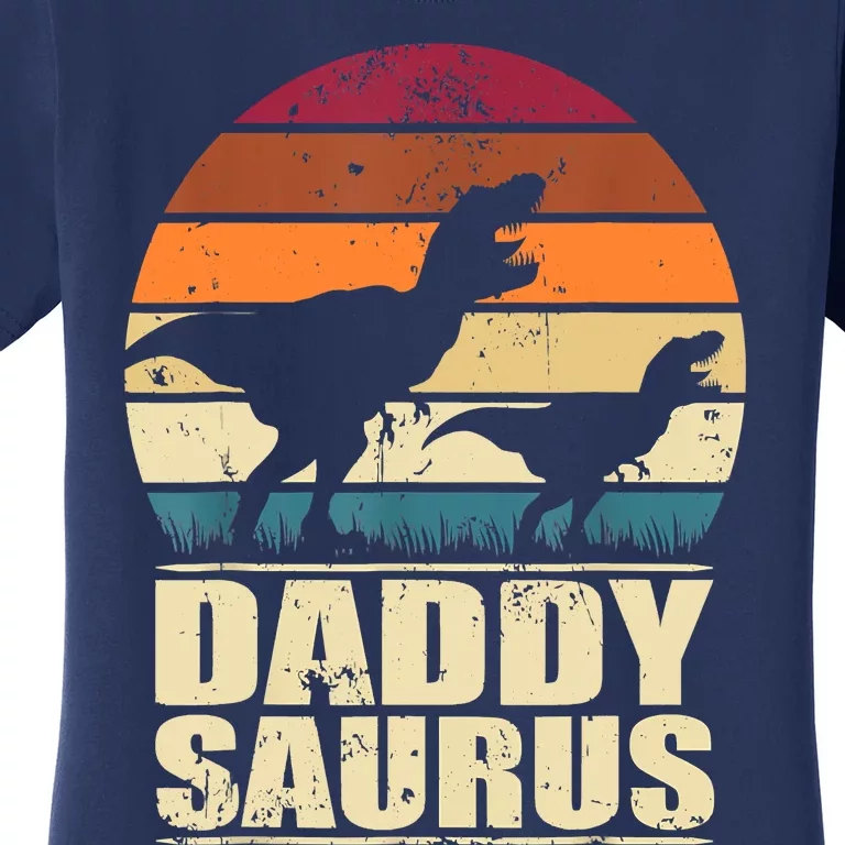 Daddysaurus T Rex Dinosaur Daddy Saurus Family Matching Women's T-Shirt