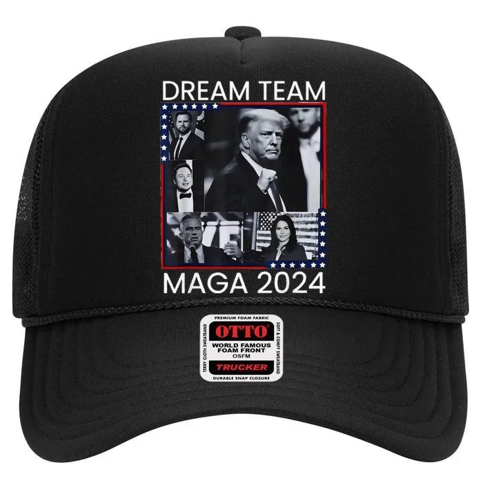 Dream Team Republican Trump Vance 2024 High Crown Mesh Trucker Hat