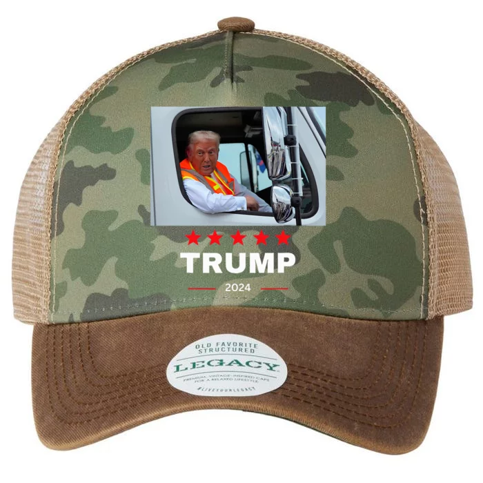 Donald Trump Rides In Garbage Truck Legacy Tie Dye Trucker Hat