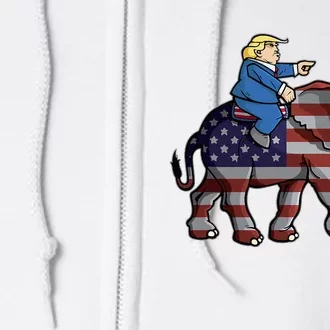 Donald Trump Riding Elephant Republicans Gift Full Zip Hoodie