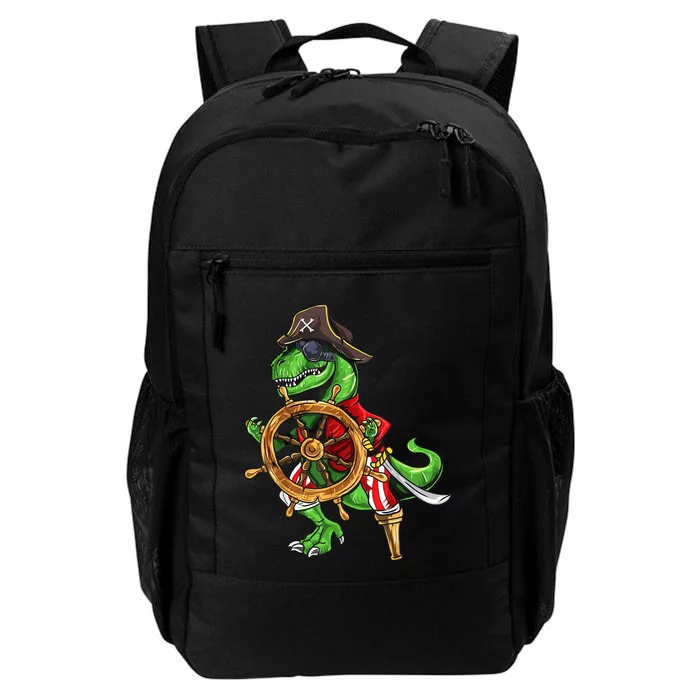 Dinosaur T Rex Pirate Hat Jolly Roger Halloween Skull Daily Commute Backpack