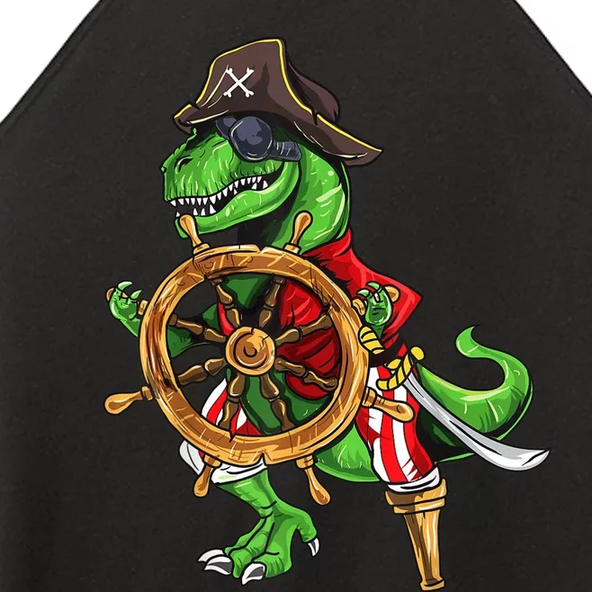 Dinosaur T Rex Pirate Hat Jolly Roger Halloween Skull Women’s Perfect Tri Rocker Tank