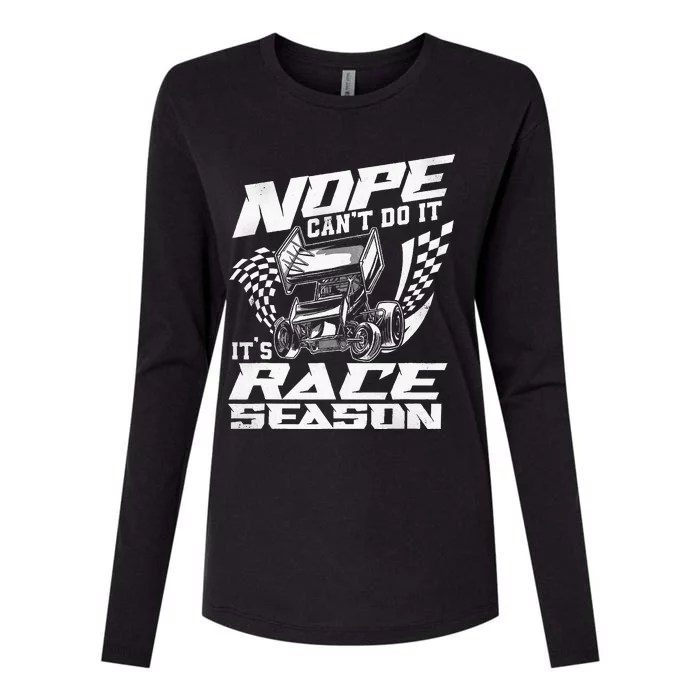 Dirt Track Racing Race Sprint Car Womens Cotton Relaxed Long Sleeve T-Shirt